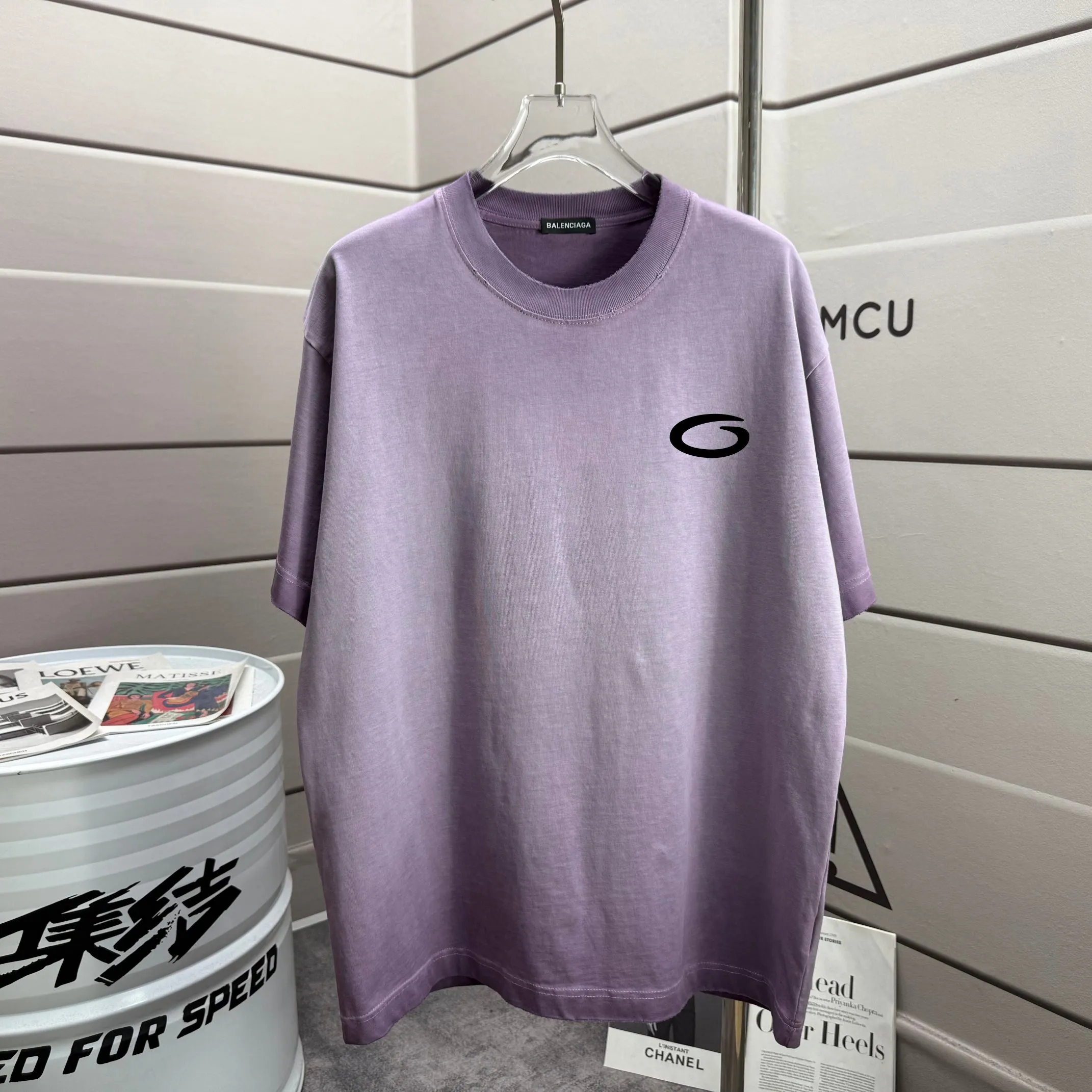 # * Balenciag*2026 New Arrival 320 tee Same Style : Purple Size :S M L XL XXL Size： S （90-130 ） M （120-150 ） L （140-165 ） XL （160-180 ） XXL （180-210 ）